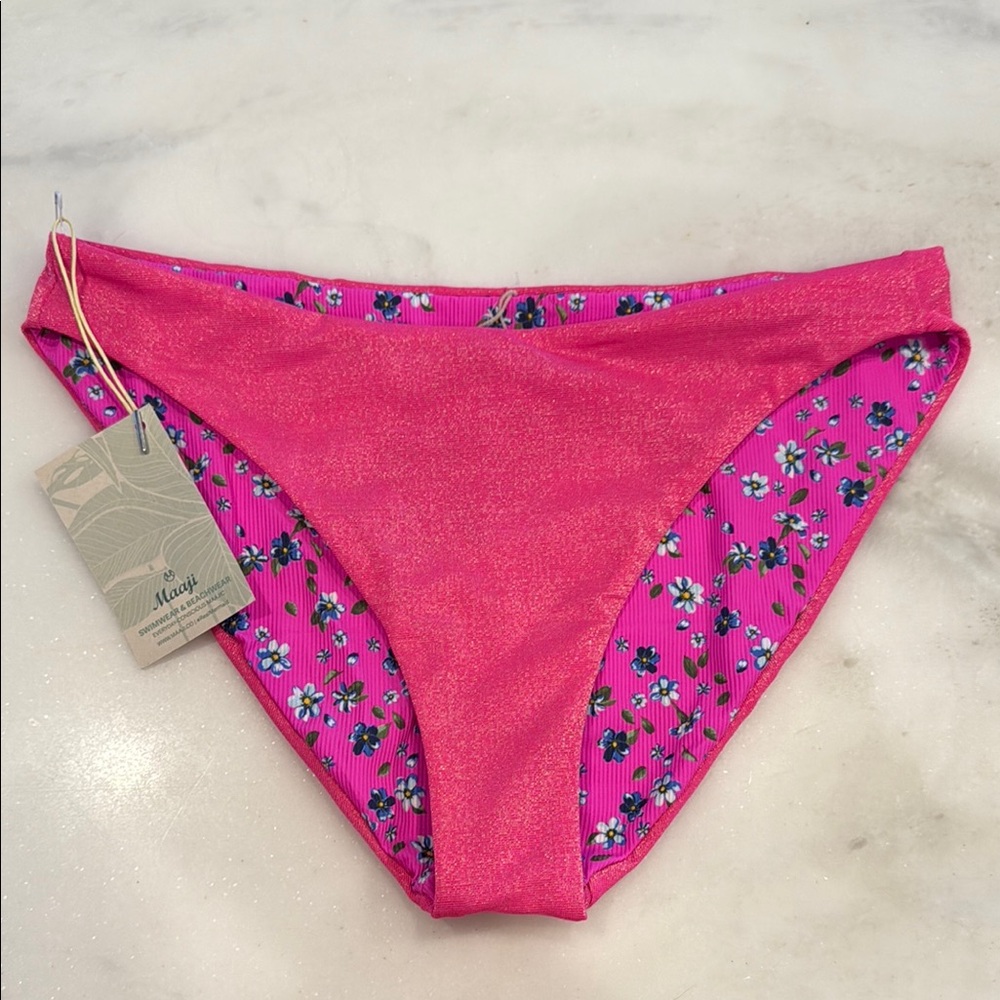 Pink Floral Bikini Bottom